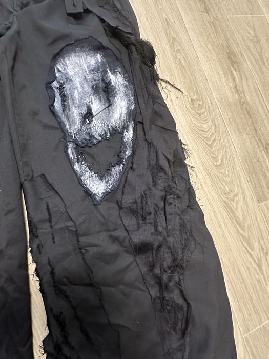 Black skull disstresed archive opium baggy jeans/pants