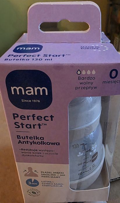 Wyprawka poporodowa Butelka antykolkowa Mam Perfect start