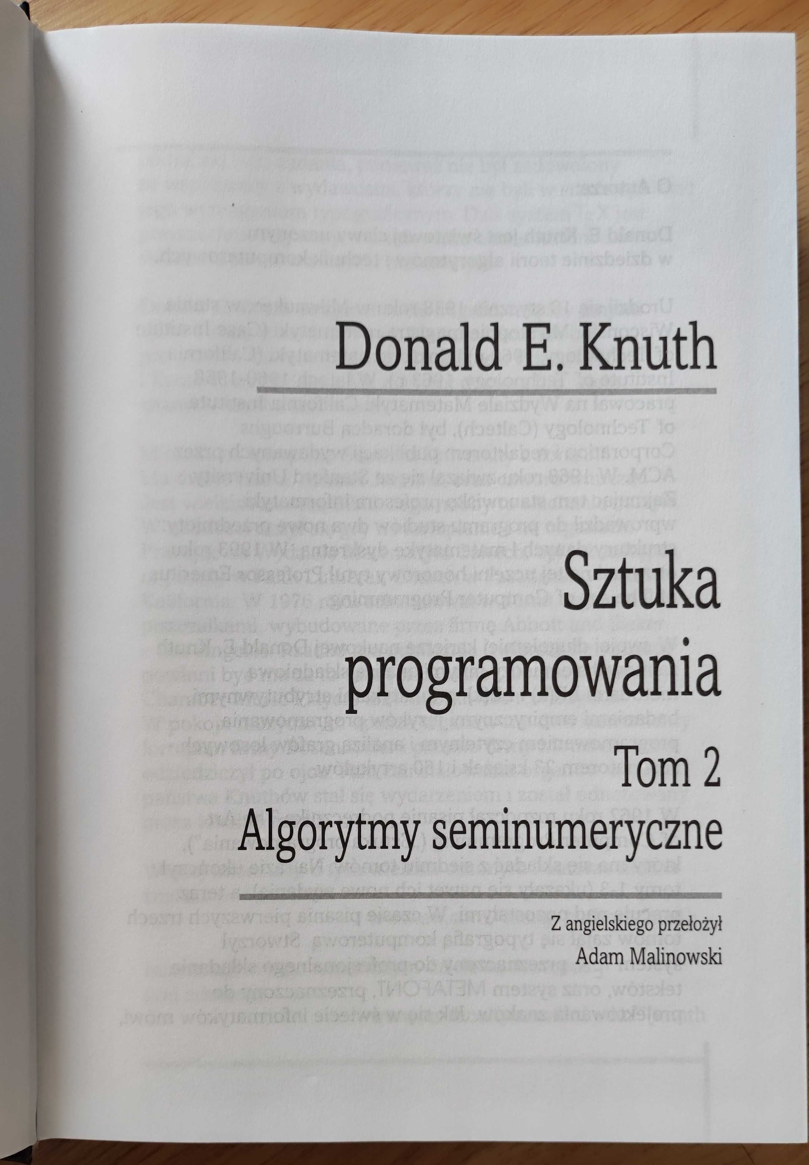 Donald E. Knuth "Sztuka programowania" tom.1-3