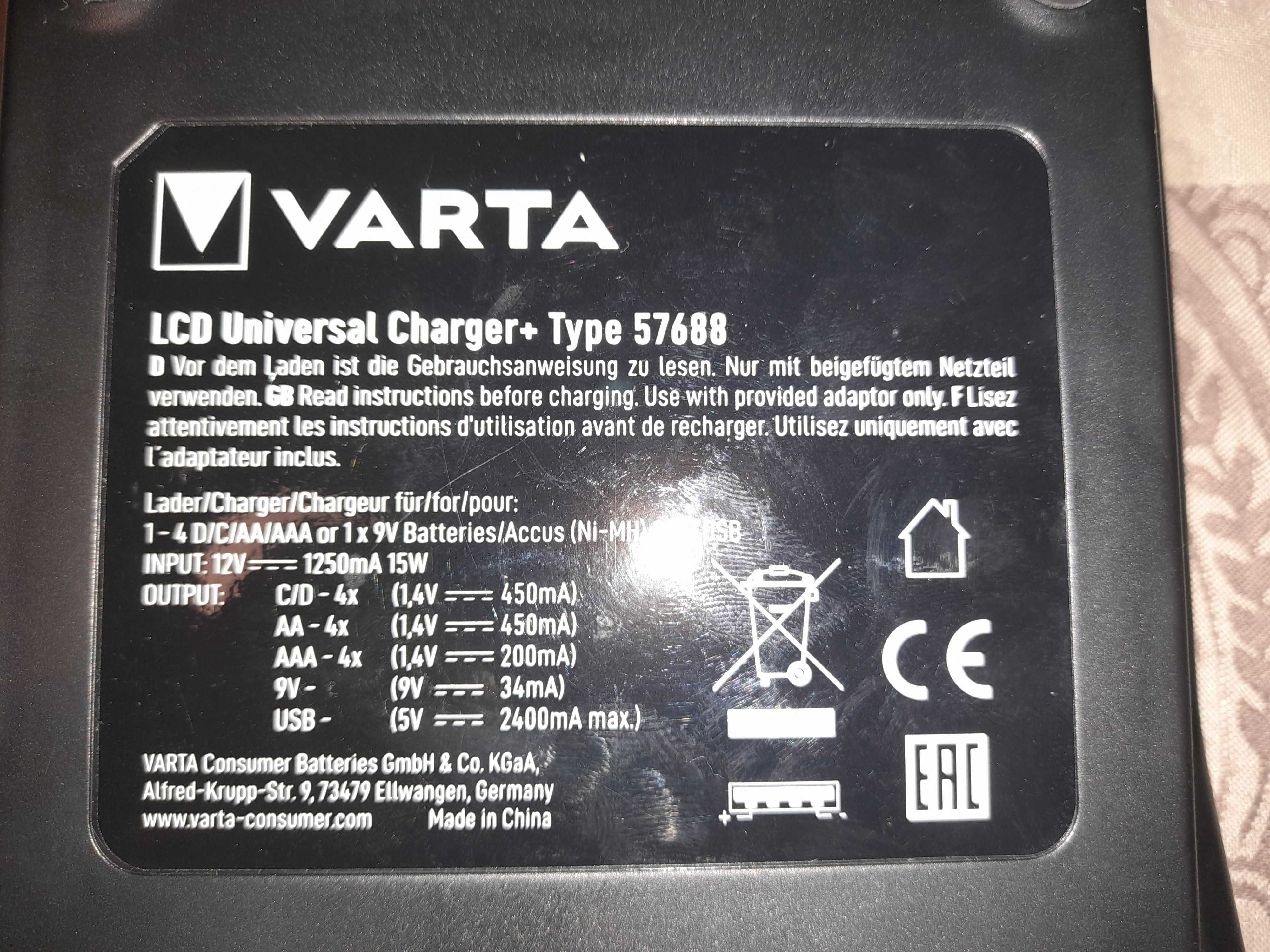 Ładowarka Varta LCD Universal 57688