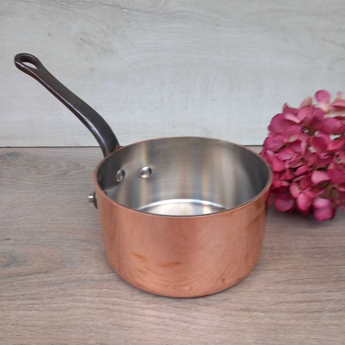 Profesjonalny miedziany rondel poj. 1,8 l. - grube dno 3mm sygnowany