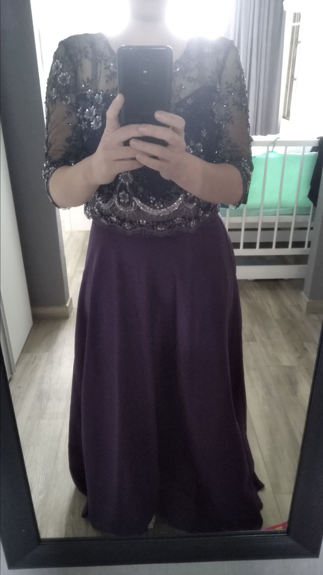 Фіолетова довга сукня, плаття, платье в пол Seam, р. М, L