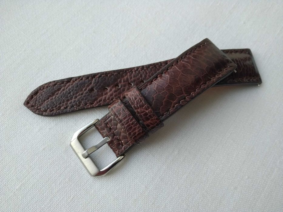 Pasek skórzany do zegarka 20 mm - noga strusia , szybki montaż