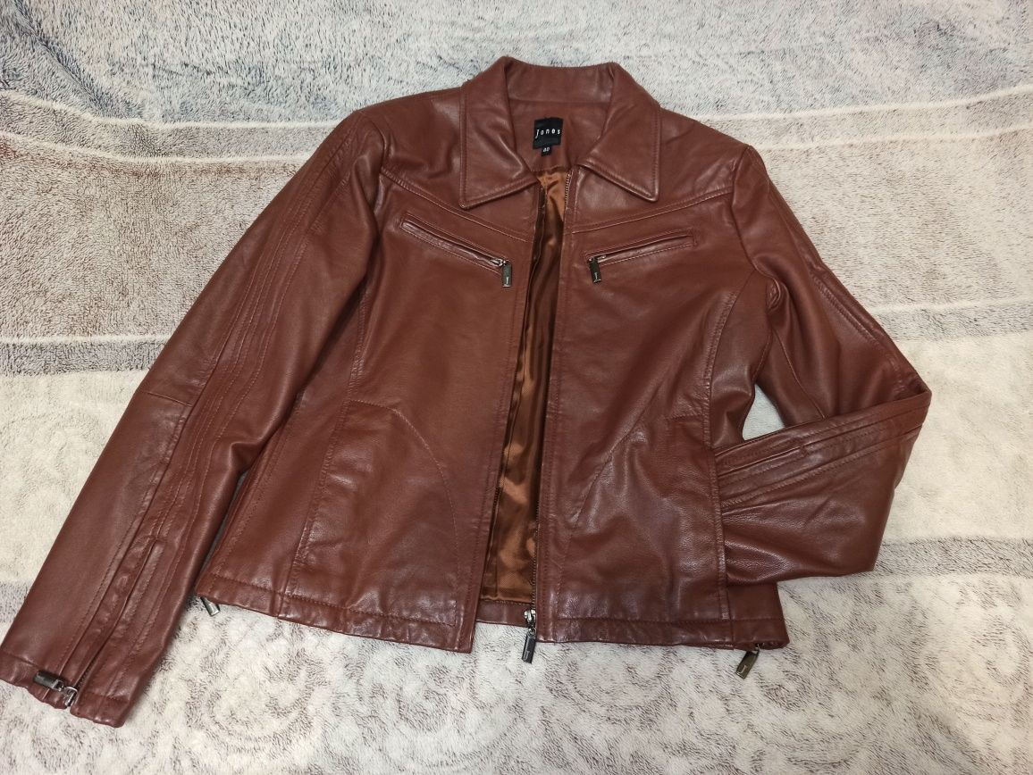 Шкіряна куртка М-Л 38-40 коричнева кожаная натуральна кожа косуха M-L