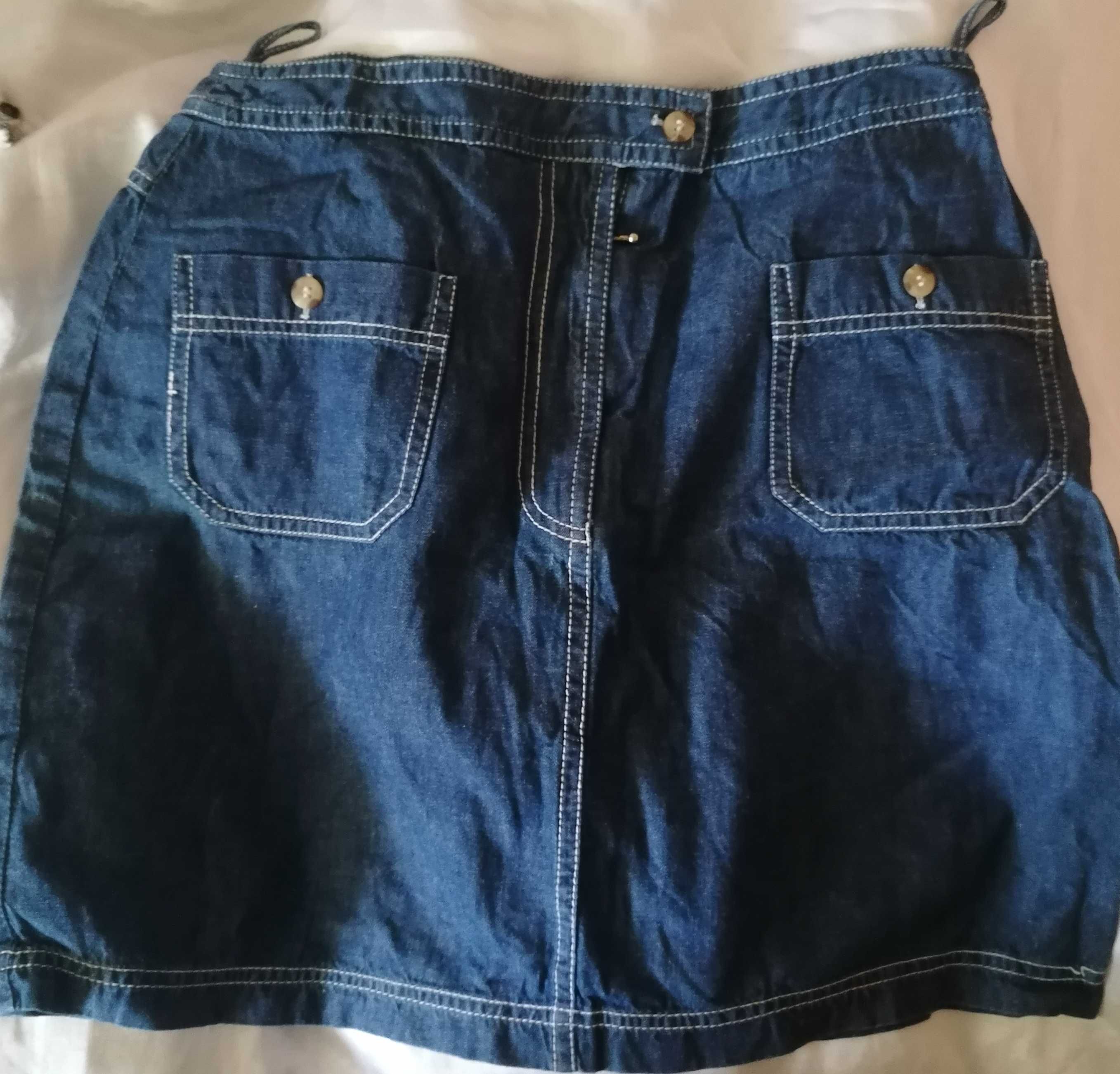 Krótka bawełniana spódnica jeansowa M/ L