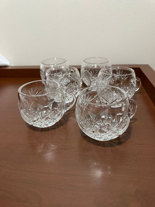 Kryształ PRL szklaneczki do ponczu