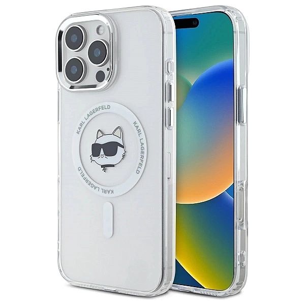 Etui Karl Lagerfeld IML Metal Choupette Head MagSafe na iPhone 16 Pro