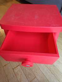 Stolik Ikea Mammut z szufladą czerwony