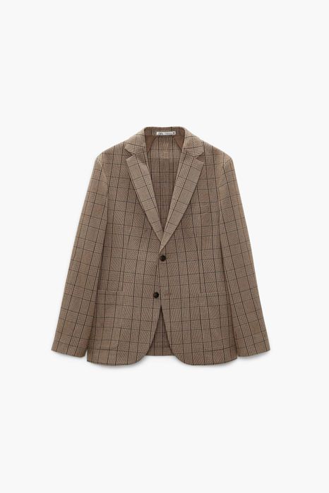 ZARA Luksusowa MARYNARKA w kratę męska ceglana XL 400 zł!