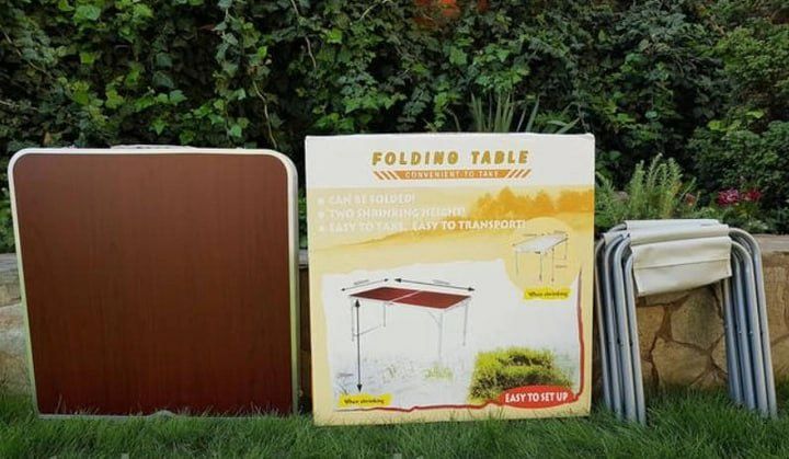 Розкладний стіл для пікніка+4 стільці,туристичний столик-валіза,новий