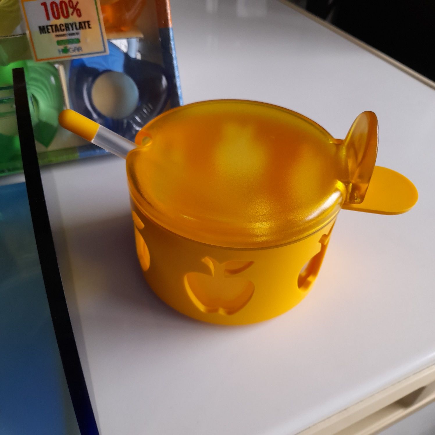 Conjunto porta guardanapos, açucareiro e marcadores guardanapos