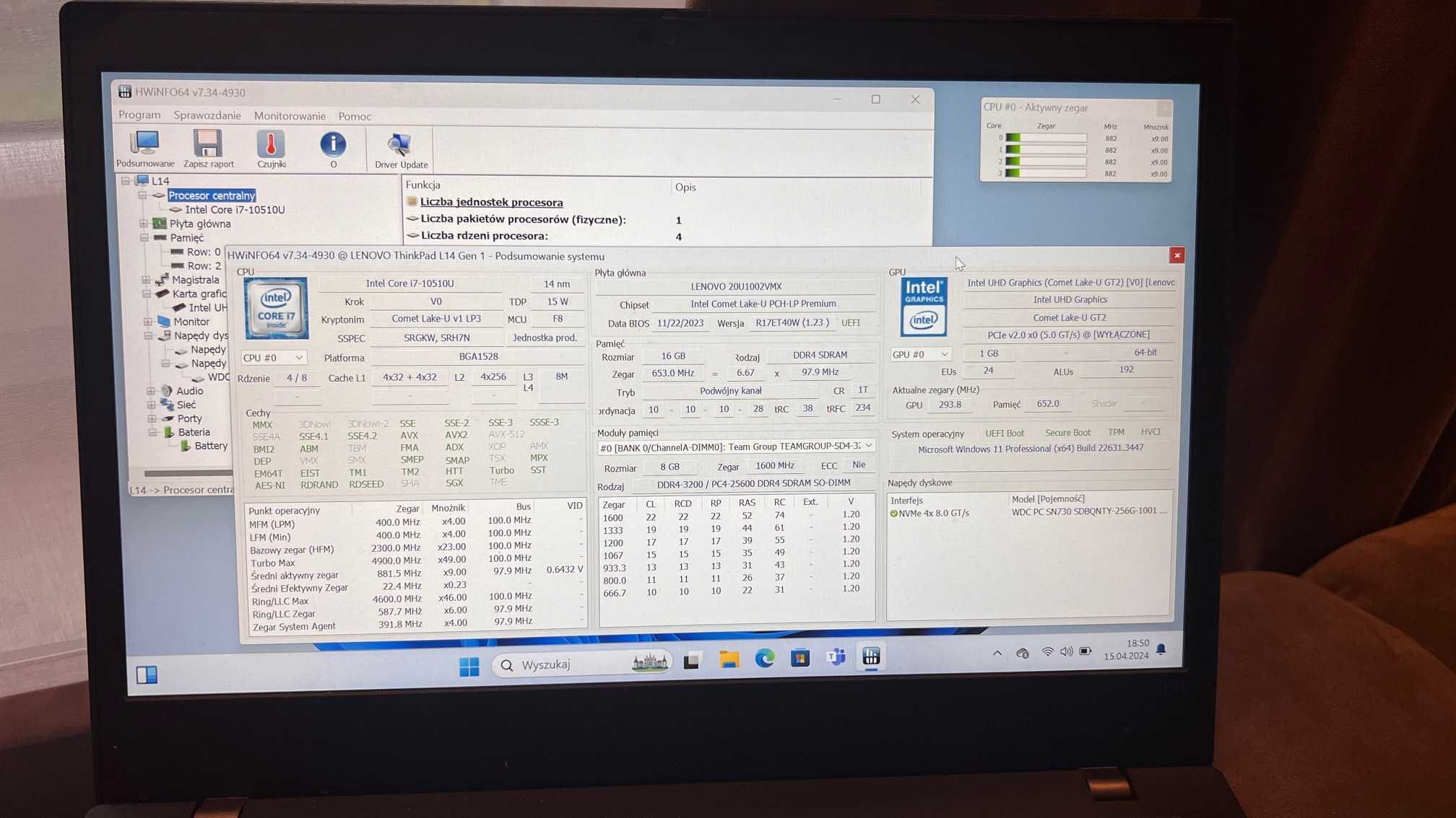 Lenovo ThinkPad L14 i7-10510U, 256GB SSD, 16GB DDR4, 14" IPS FHD, WIN