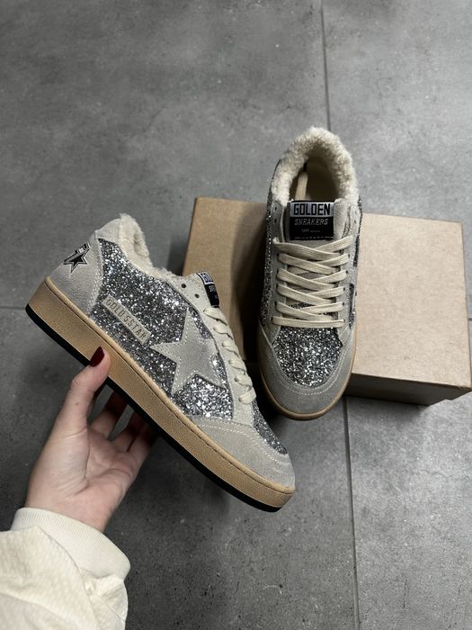 Кеди кросівки жіночі 38ggab golden goose голден гус сірі на хутрі/зима