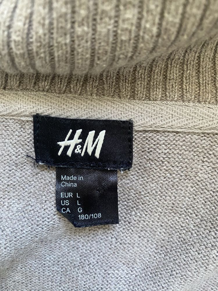Beżowy bawełniany kardigan/sweterek H&M rozmiar L