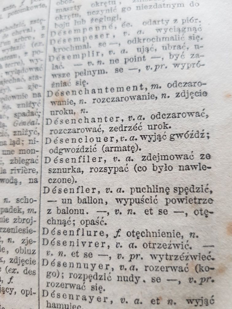podręczny słownik polsko francuski z 1864 roku