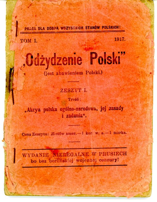 "Odżydzenie Polski" (jest zbawieniem Polski), zeszyt I, 1917r.