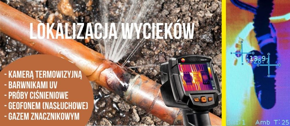 Lokalizacja przecieków wody Lublin i okolice AGMAK