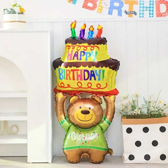 Balony na urodziny foliowe Zestaw Miś 5 szt