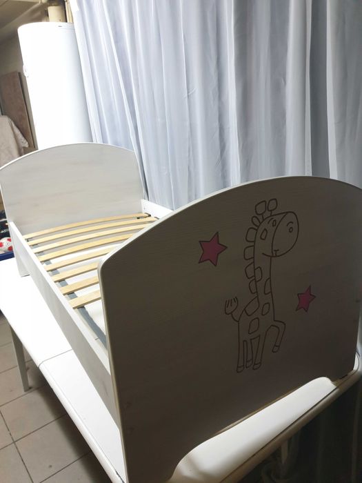 Lozko dzieciece 140x70 ze stelażem biale lozeczko młodzieżowe