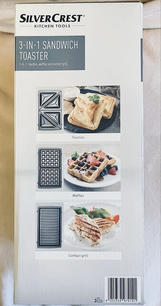 Toster 3 w 1 sandwich, gofry, grill, 750W seria SSMW D2