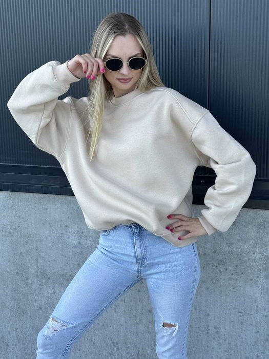 Bluza damska Basics beżowa ocieplana r.XL wysyłka24h