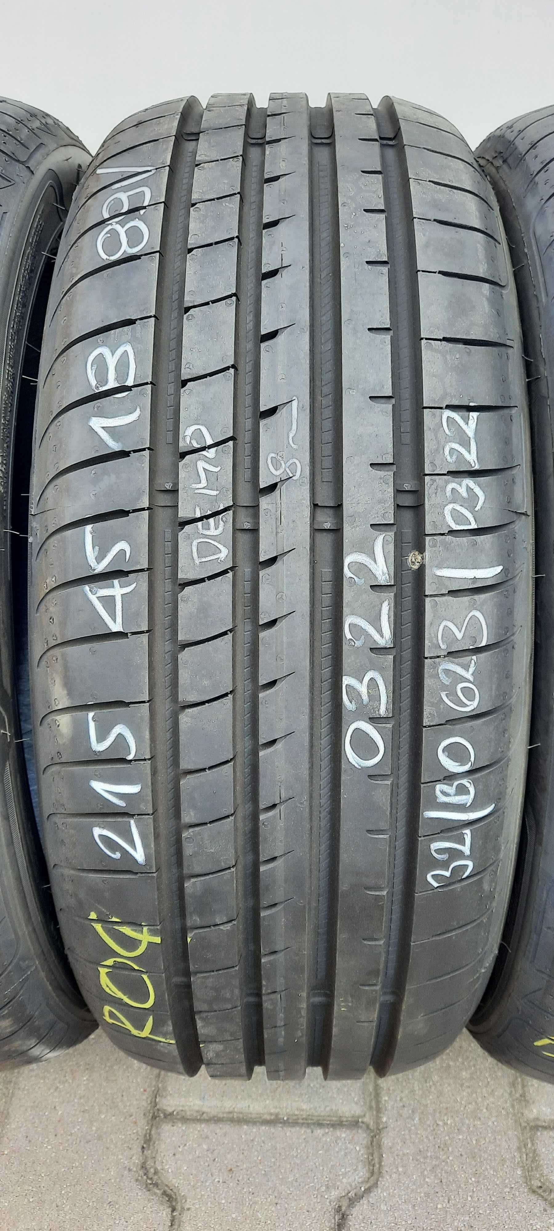 4szt. opony letnie 215/45R18 Goodyear F1 Asymmetric 3 DEMO 8mm