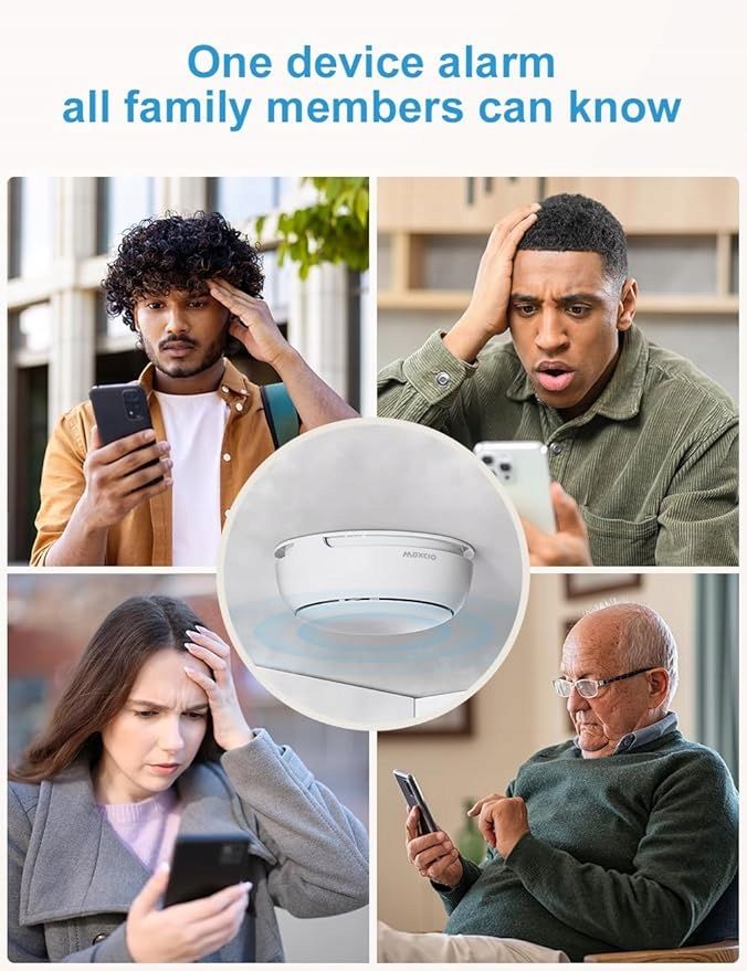 Inteligentny czujnik dymu smart Wi-fi Maxcio