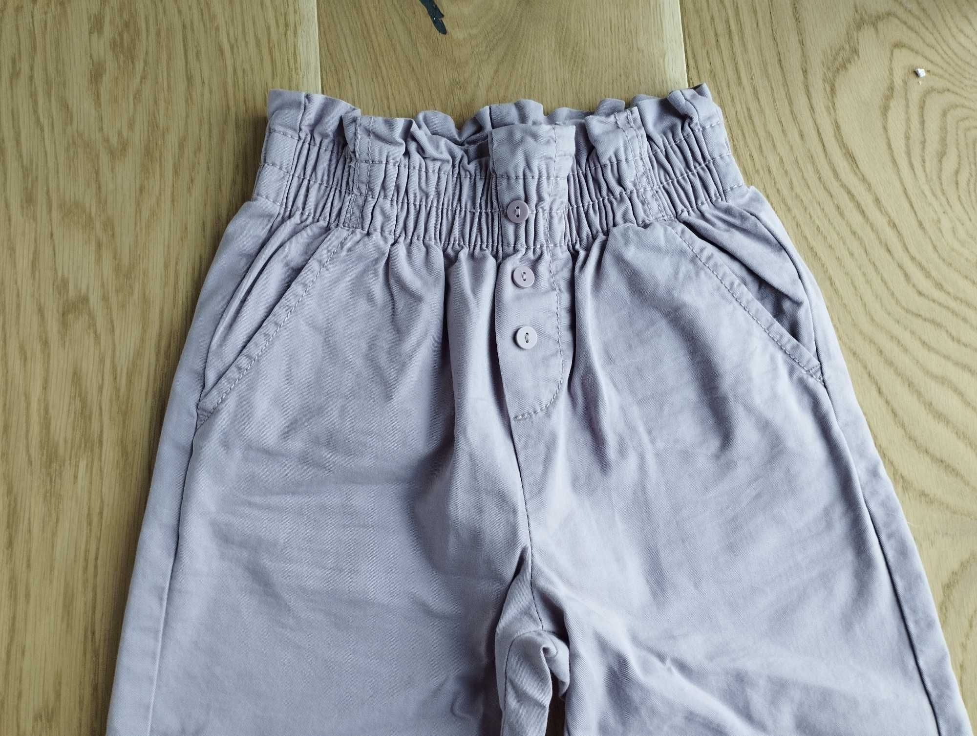 spodnie Cool Club 116 wiosna/lato materiałowe, paperbag, fioletowe