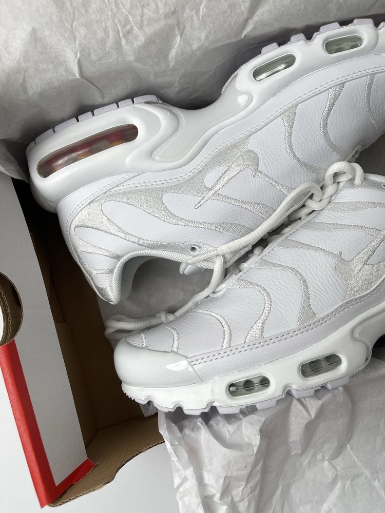 Оригинал Nike Air Max Plus White (AJ2029 100) кожание найк тн tn плюс