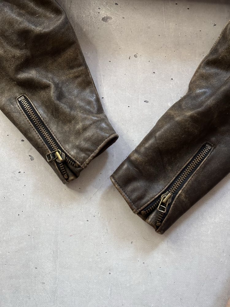Harley ugly boy vintage leather jacket moto ma-1 шкіряна куртка