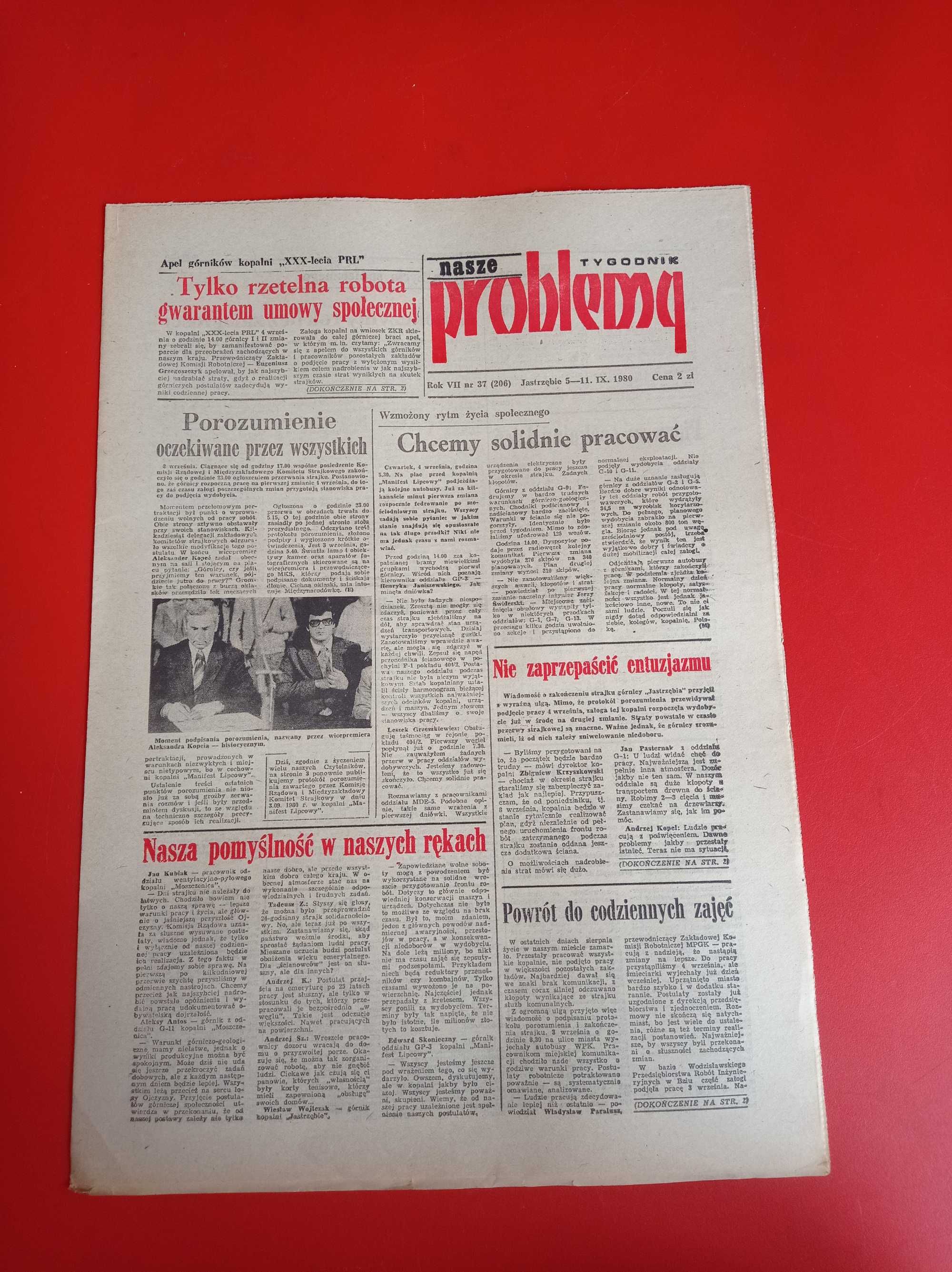 Nasze problemy, Jastrzębie, nr 37, 3-11 września 1980