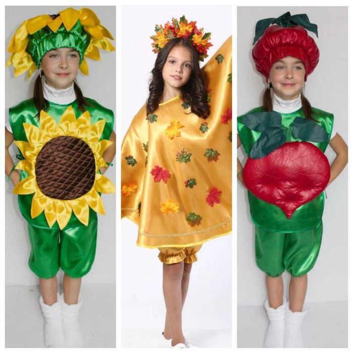 Костюм до свята Осені (овочі, фрукти, гриби та ін.) на 3 - 8 років