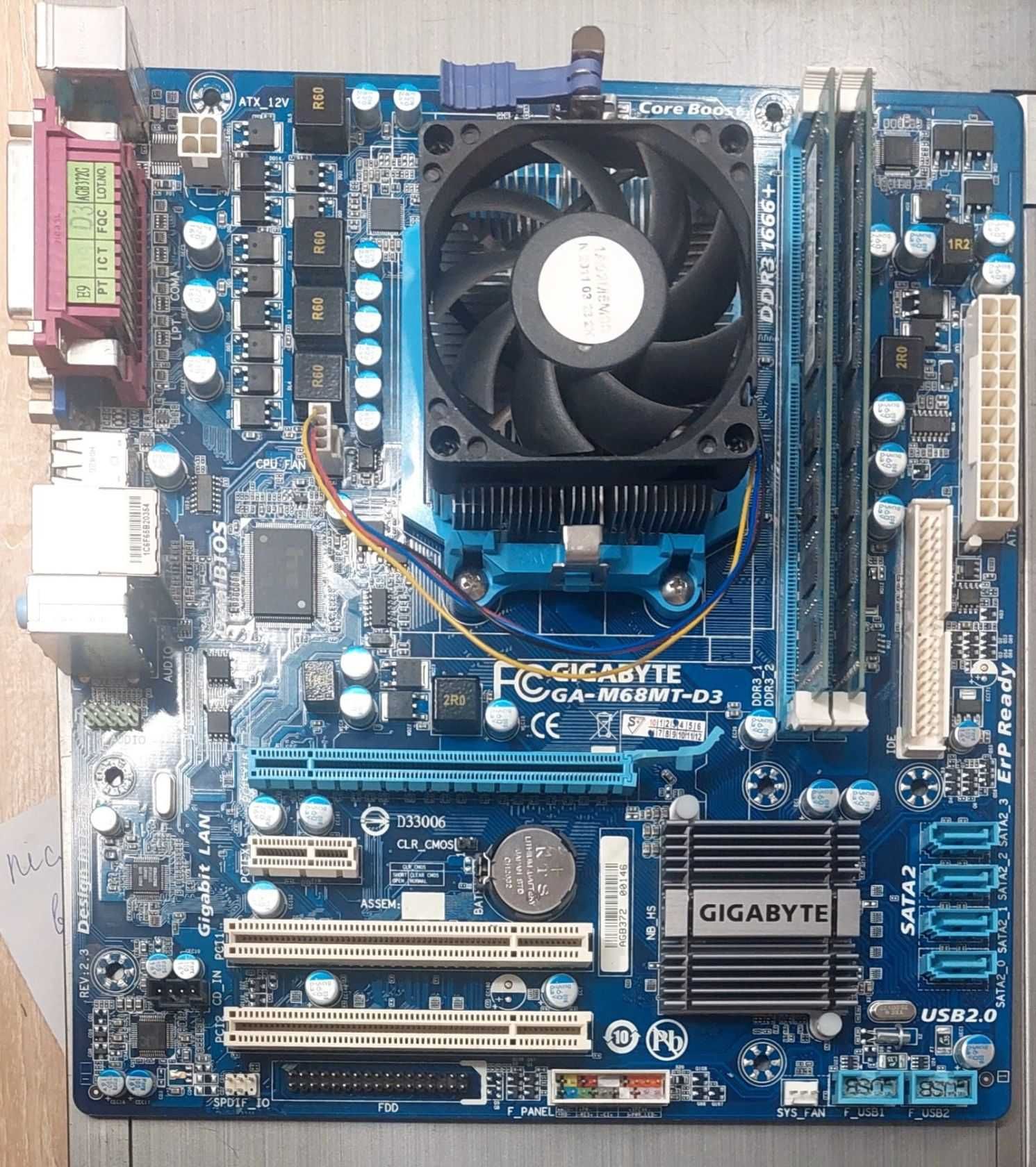 Б/В Комплект sAM3 Gigabyte GA-M68MT-D3