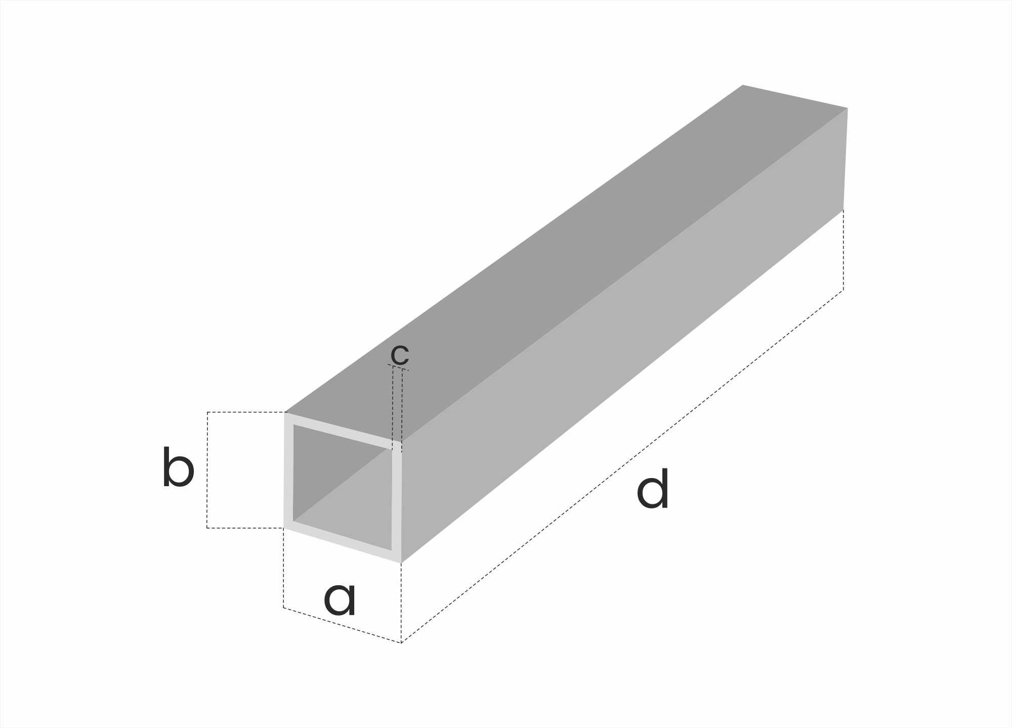 Profil aluminiowy zamknięty rura prostokątna 80x40x2mm 1m