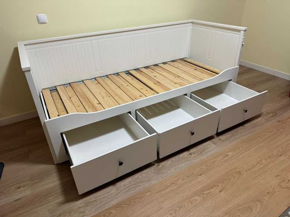 Cama IKEA HEMNES solteiro/casal c/3 gav, branco