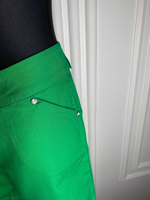 Szorty damskie zielone bawełna z niskim stanem 42 XL vintage na lato