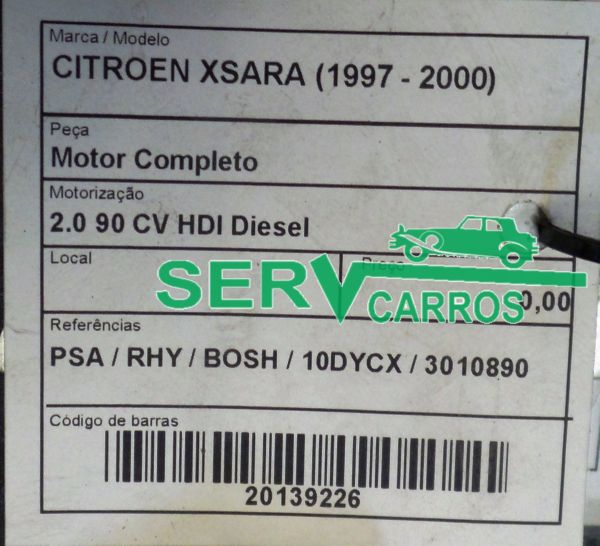 Motor completo CITROËN XSara (N1)