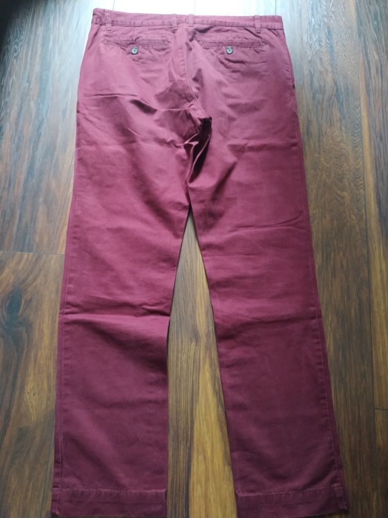Spodnie chino HAMPTON CHINOS bordowe 33/32