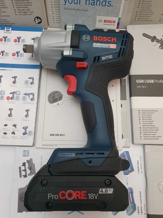 Zestaw BOSCH GDS 18v-450HC klucz udarowy +bateria 18v 4ah aku 800Nm