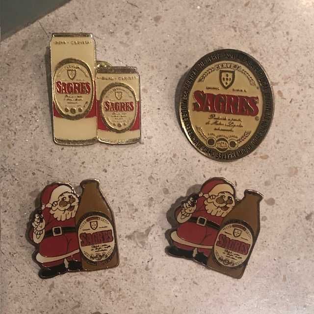 Conjunto pins vintage: 4 sagres, 2 coca cola e 5 signos do zodíaco