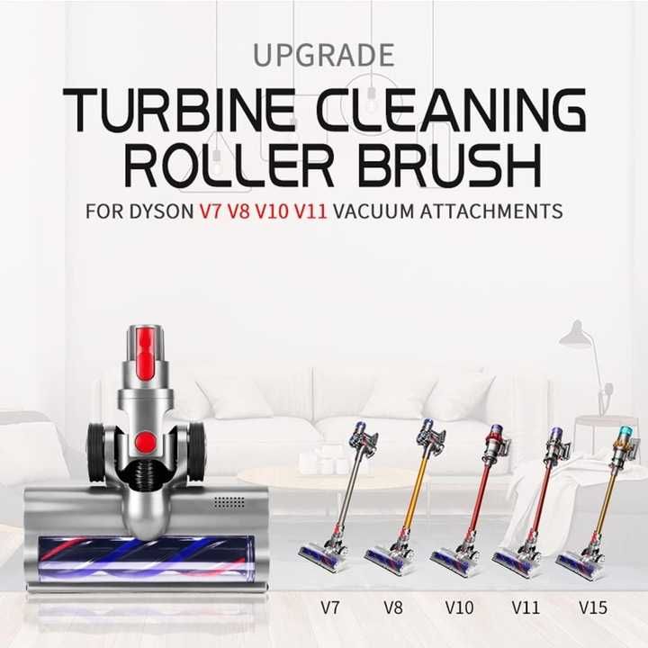 KENVOR Szczotka głowica kompatybilna z Dyson V7-V15 4 diody LED