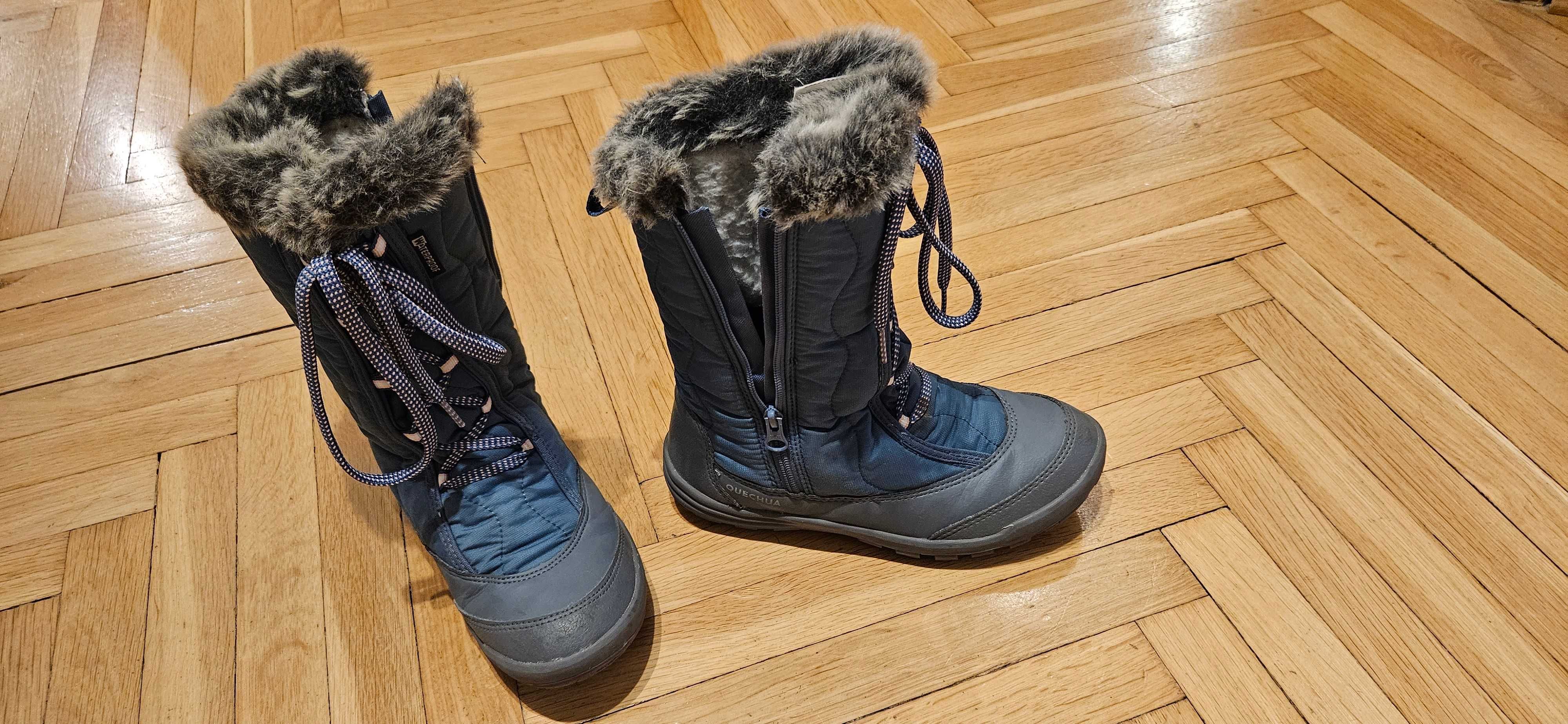 Buty na zimę, dziewczynka, śniegowce Quechua SH500 X-Warm, rozmiar 36