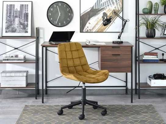 Pikowany Mały Fotel Biurowy Z Weluru