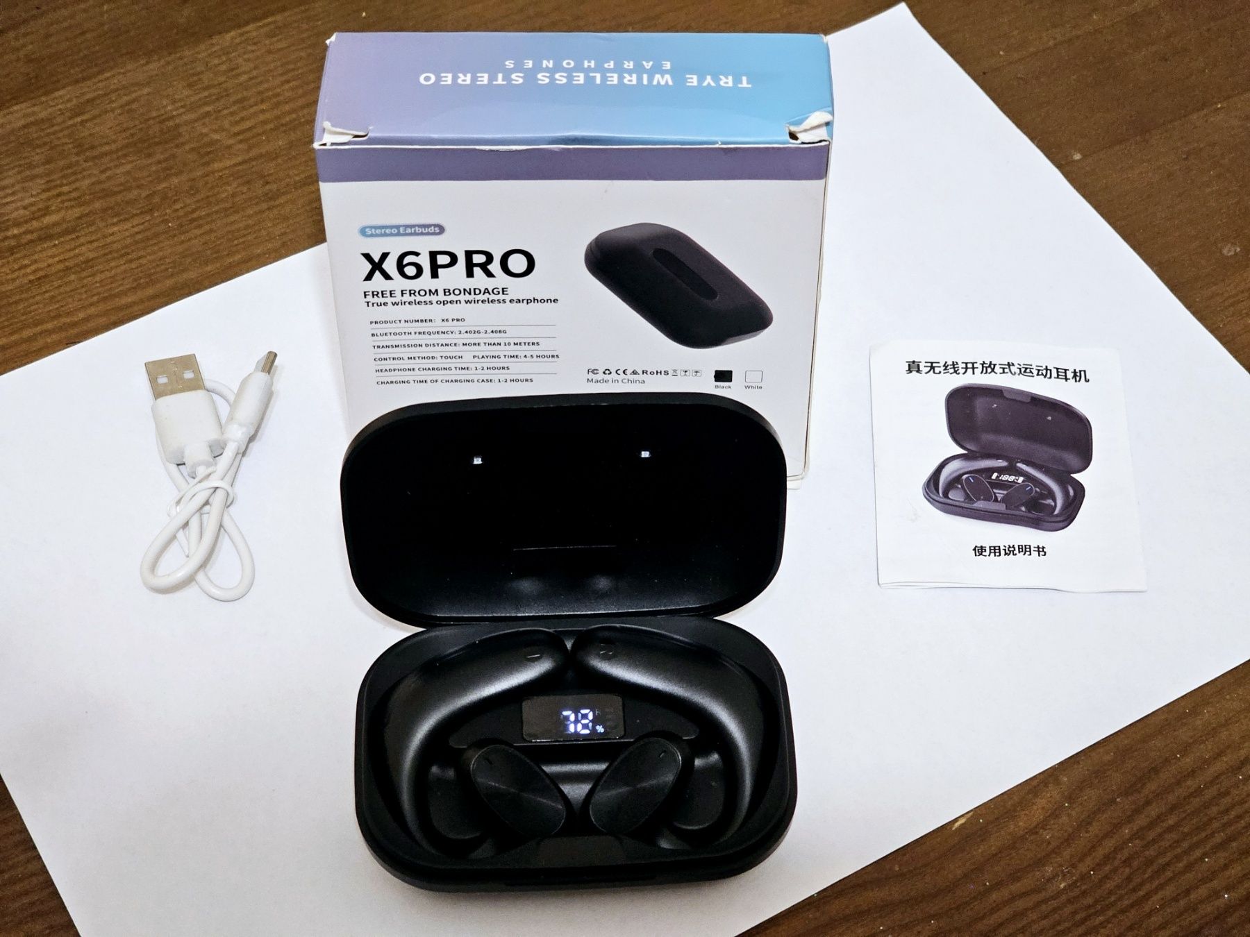 Навушники спортивні з дісплеєм та мікрофоном X6PRO