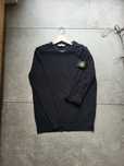 Sweter Stone Island black drill spellout crewneck high end