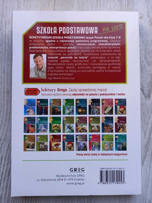 Repetytorium z języka polskiego dla szkoły podstawowej GREG