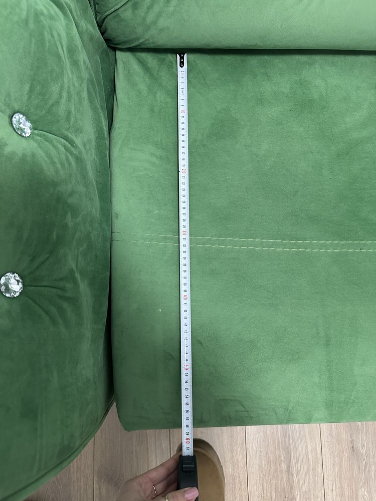 Zielona sofa glamour velur rozkładana