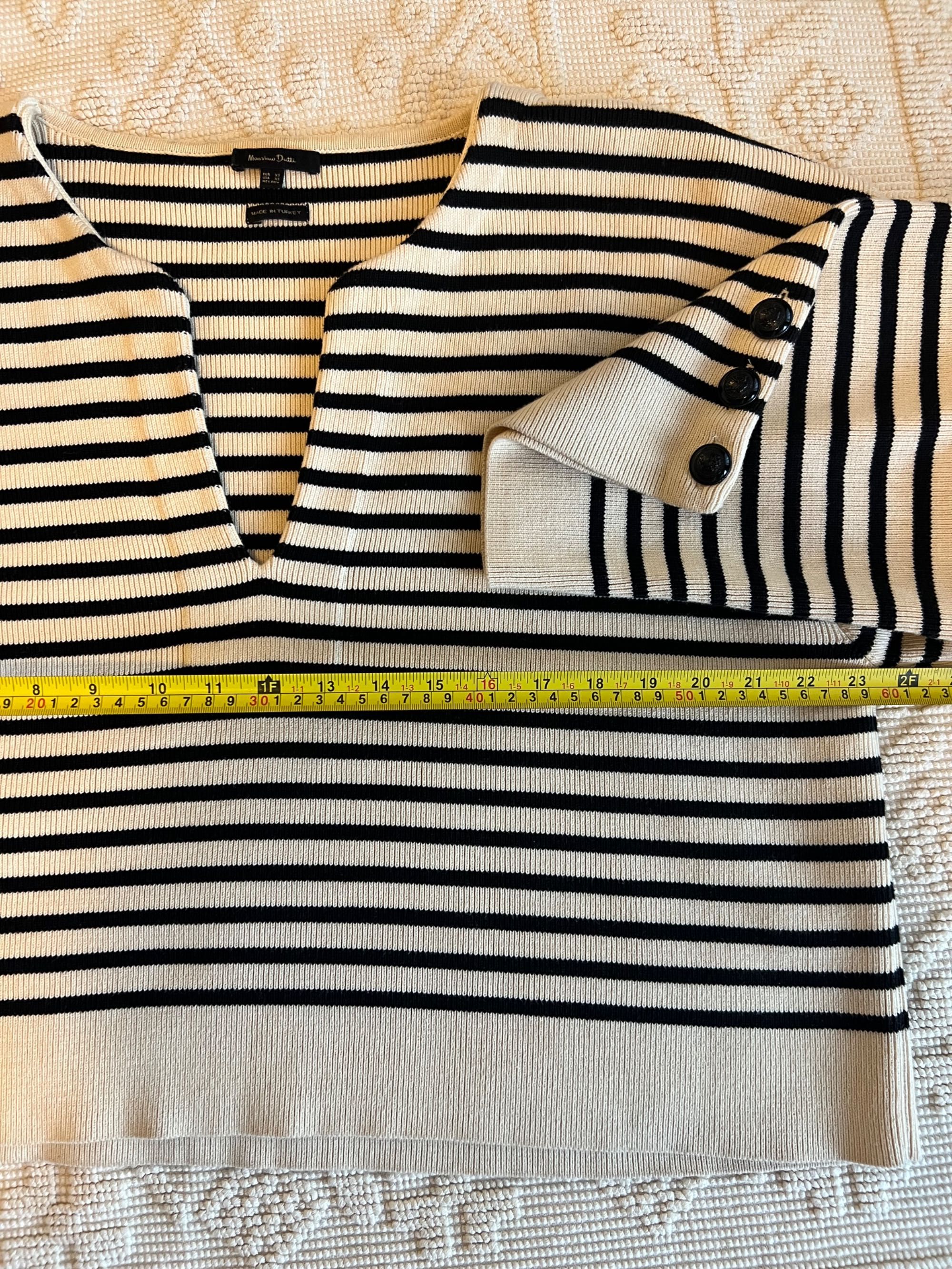 Sweter Massimo Dutti  paski z ozdobnymi guzikami