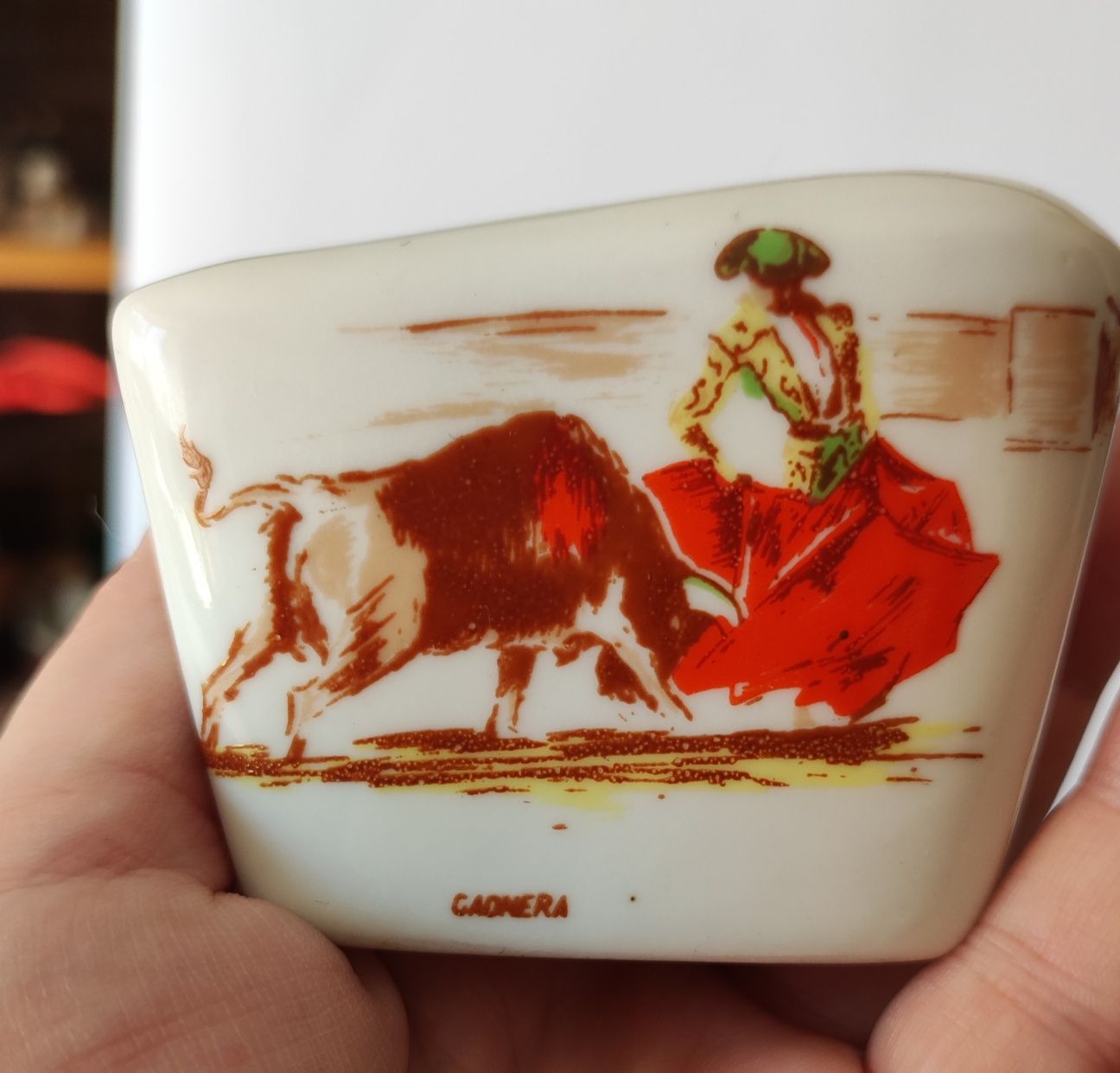 Piękna stara porcelana Limognes pojemnik