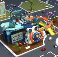 Дитячий набір ігровий гараж Паркінг з кермом автомобільний трек